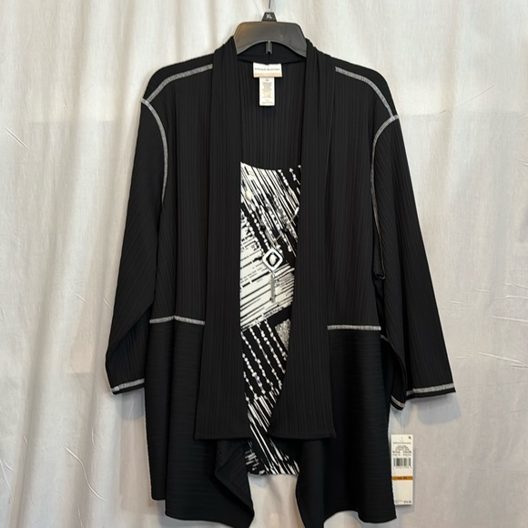 NWT Alfred Dunner‎ 3-in-1 Black/White Shirt/cardigan Combo in Size 3X - Picture 3 of 15